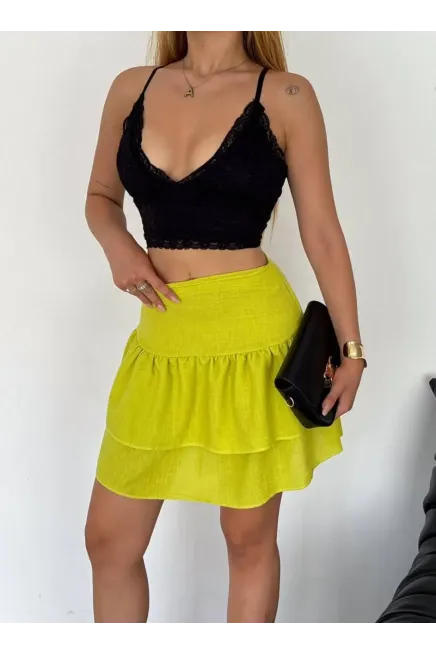 Keten Beli Lastikli Etek-2215fr-ysl - 3
