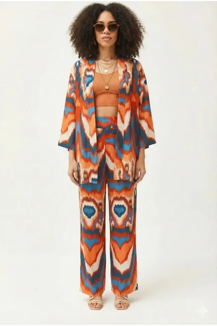 Kimono Pantalon Alt Üst Cepli Takım-lkr101-tr - 3