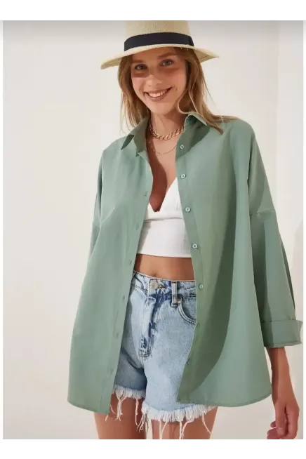 Oversize Uzun Basic Gömlek-3900gmlk-çy - 2