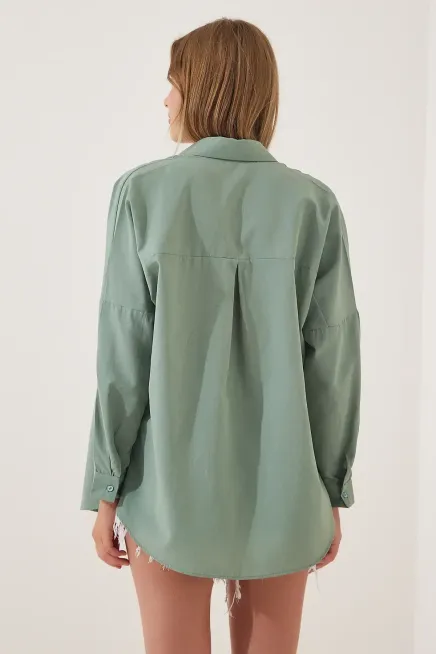 Oversize Uzun Basic Gömlek-3900gmlk-çy - 3