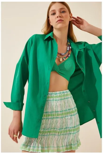 Oversize Uzun Basic Gömlek-3900gmlk-ysl