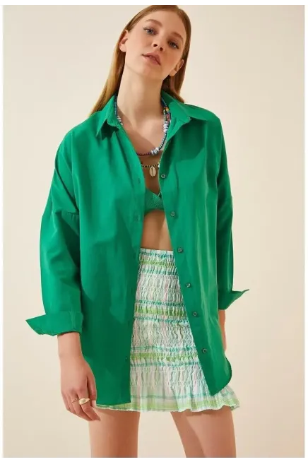 Oversize Uzun Basic Gömlek-3900gmlk-ysl