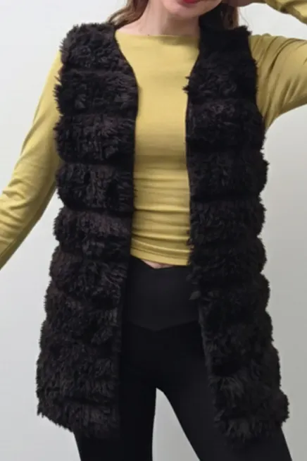 Peluş Suni Kürk Yelek-krkylk-110-khv