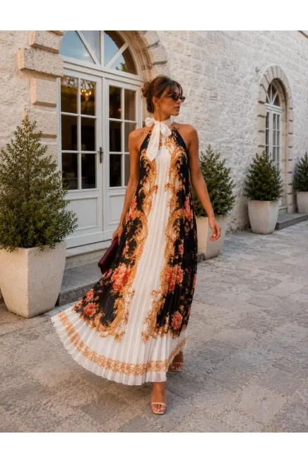 Pilise Detaylı Şifon Elbise