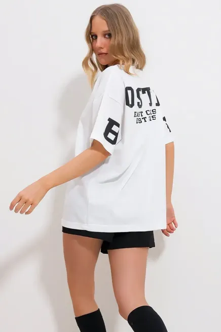 Sırt Baskılı Oversize T-Shirt-cln105-byz