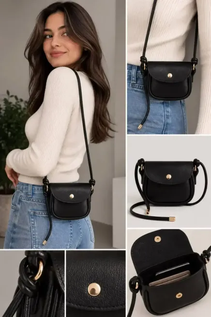 Siyah Mini Omuz Çantası