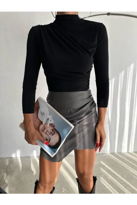 Yarım Balıkçı Siyah Sandy Bluz-2245fr-syh - 2