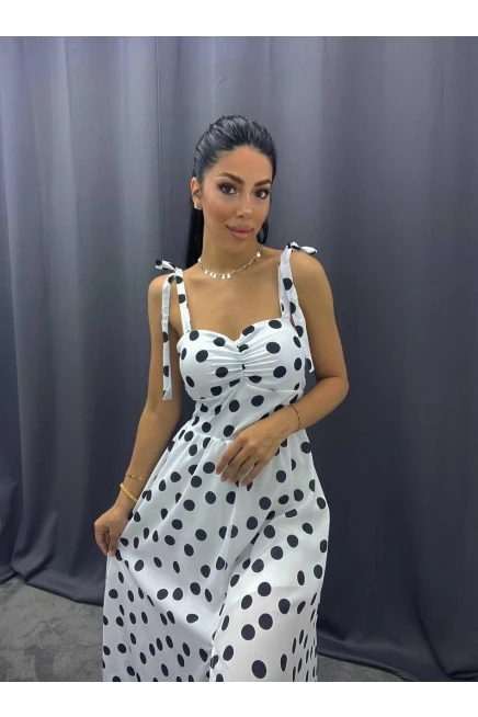 Jessica Kumaş Puantiyeli Elbise