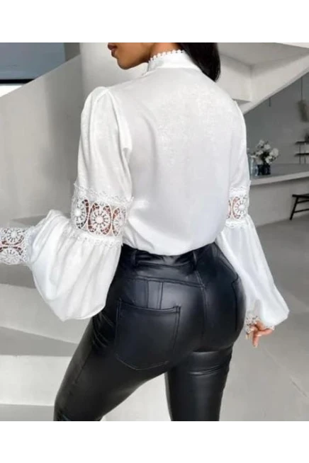 Jessıka Kumaş Güpür Detaylı Gömlek