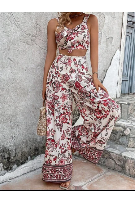 Şal Desen Krep Kumaş Takım