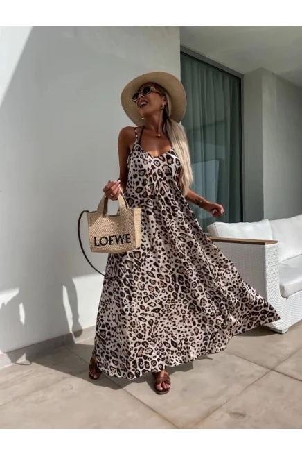 Süprem Kumaş Leopr Desen Elbise ** ÖN SİPARİŞTEDİR 16 TEMMUZ KARGO ÇIKIŞLIDIR**
