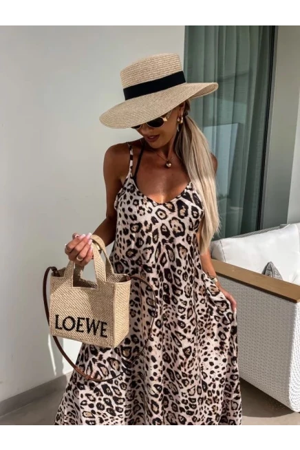 Süprem Kumaş Leopr Desen Elbise ** ÖN SİPARİŞTEDİR 16 TEMMUZ KARGO ÇIKIŞLIDIR**