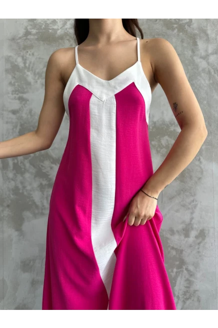 Ayrobin Kumaş Askılı Maxi Boy Asimetrik Kesim Elbise **ÖN SİPARİŞTEDİR 1 TEMMUZ KARGO ÇIKIŞLIDIR**