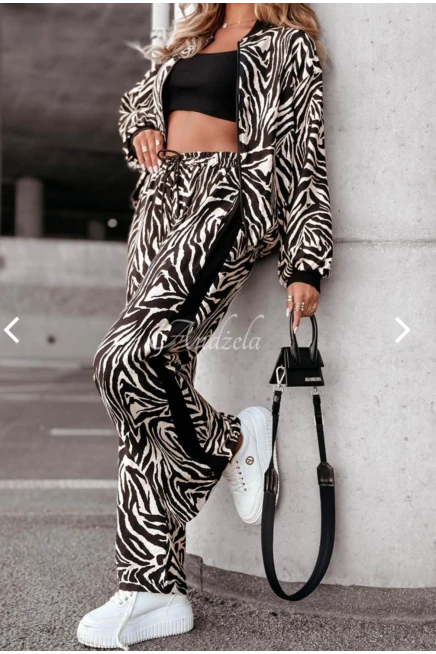 Zebra Desen 3 lü Spor Takım