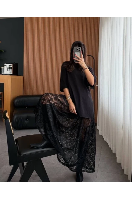 Dantel Etek Sİyah