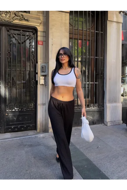 Gofre Bol Paça Pantalon Siyah-gfr1001-syh