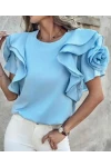Çiçek Aksesuarlı Dalgıç&Şifon  Bluz