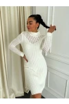 Delikli Model Triko Elbise
