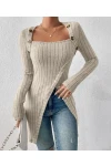 Düğmeli Kaşkorse Tunik&Bluz