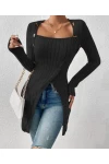 Düğmeli Kaşkorse Tunik&Bluz
