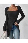 Düğmeli Kaşkorse Tunik&Bluz