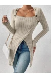 Düğmeli Kaşkorse Tunik&Bluz