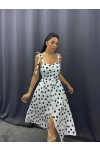 Jessica Kumaş Puantiyeli Elbise