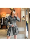Poplin Kumaş Çizgili Gömlek Elbise