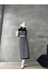 Uzun Çizgili Triko Elbise