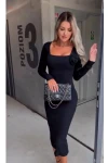 Yakası Çiçekli Kaşkorse Kalem Elbise