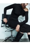 Z@R@ Sandy Kumaş Omuz Tasarım Elbise
