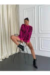 Zebra Desen Triko Kazak