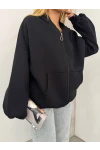 3  İplik Fermuarlı Hoodie