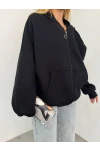 3  İplik Fermuarlı Hoodie