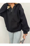 3  İplik Fermuarlı Hoodie