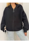 3  İplik Fermuarlı Hoodie