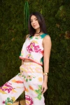Desen 2li Crop Pantolon Takım İthal Poplin Kumaş