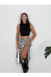 Kristal Kumaş Yırtmaçlı Etek