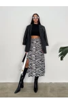 Kristal Kumaş Yırtmaçlı Etek