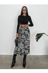 Kristal Kumaş Yırtmaçlı Etek