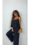 Sandy Kumaş Siyah  Askılı İkili Takım
