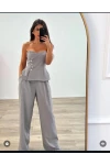 Straplez Bluz & Pantolon Takım