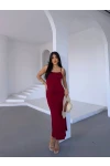 Ayarlanabilir Askılı Elbise Bordo