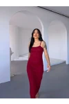 Ayarlanabilir Askılı Elbise Bordo