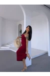 Ayarlanabilir Askılı Elbise Bordo