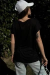 Blok Tasarım Salaş T-Shirt Siyah