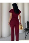 Dabıl Kumaş Yelek Pantalon Takım Bordo