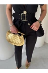 Dabıl Kumaş Yelek Pantalon Takım Siyah