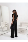 Dalgıç Kumaş Pantalon Bluz Takım Siyah