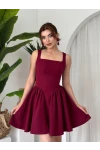 Fiyonk Detaylı Elbise Bordo